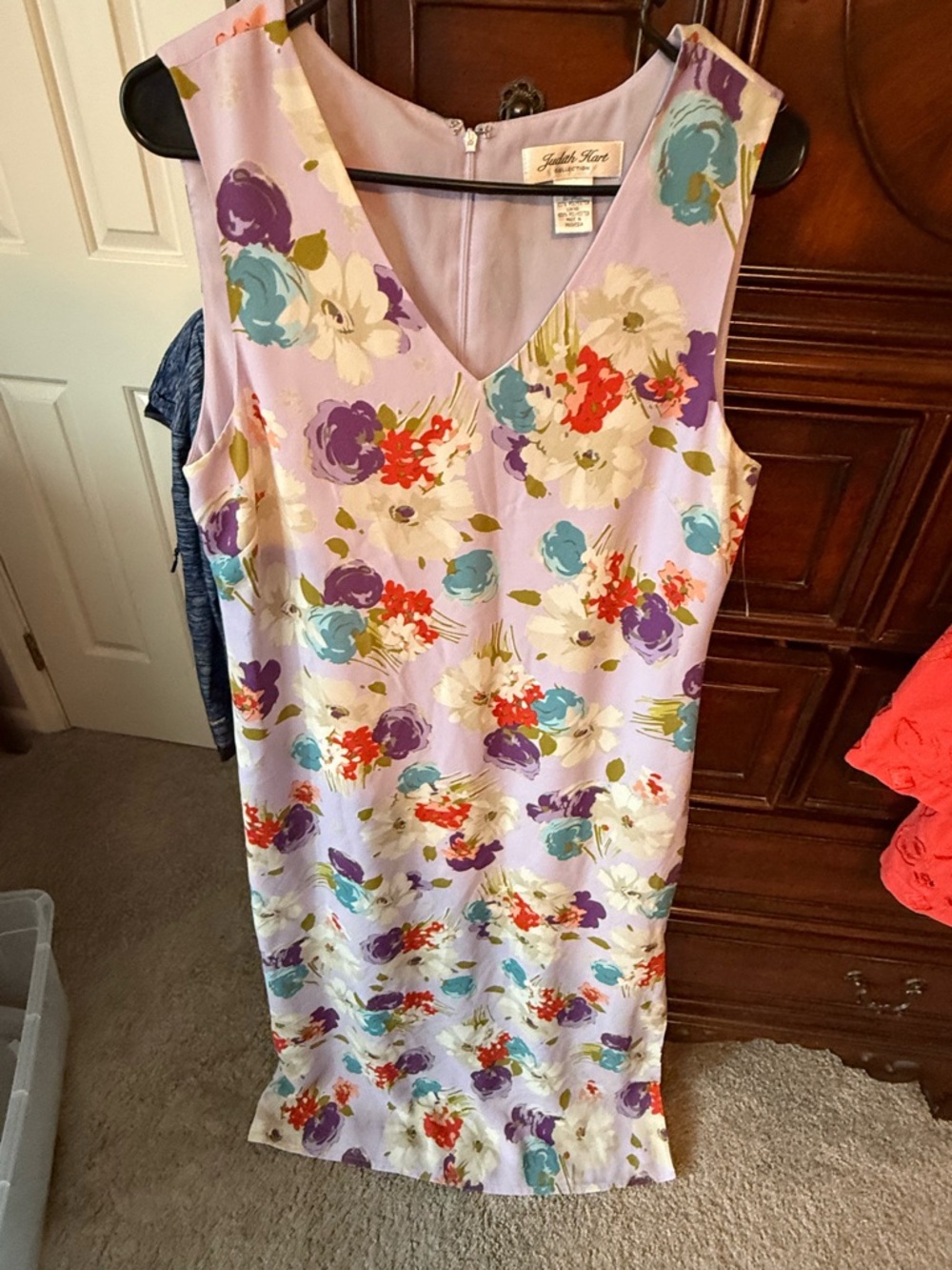 Judith Hart lavender floral maxi dress size 10